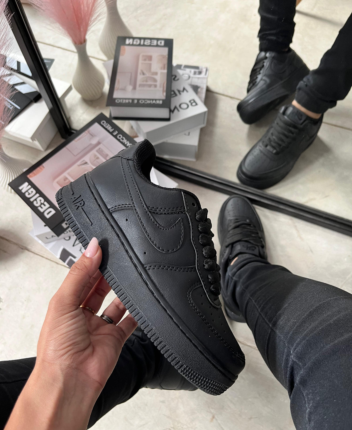 Tênis Masculino Nike Air force 1 Triple Black Premium